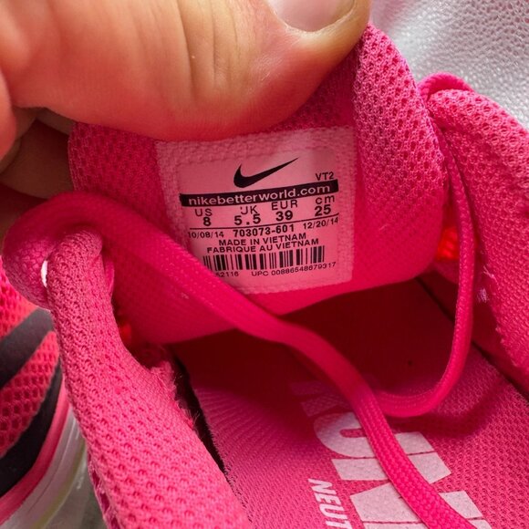 Size 8 Nike Air Max Excellerate 3 Pink Womens Lace-Up Running Shoes 703073-601 - Picture 8 of 10